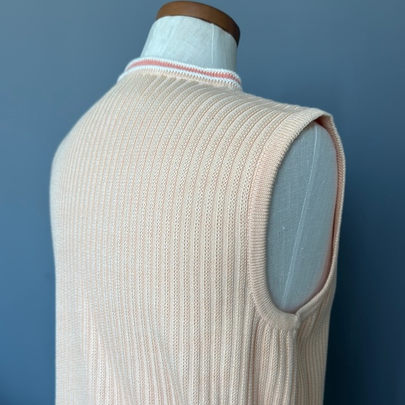 St. John Orange Cream Ribbed Sport Top - Picture 6 of 7